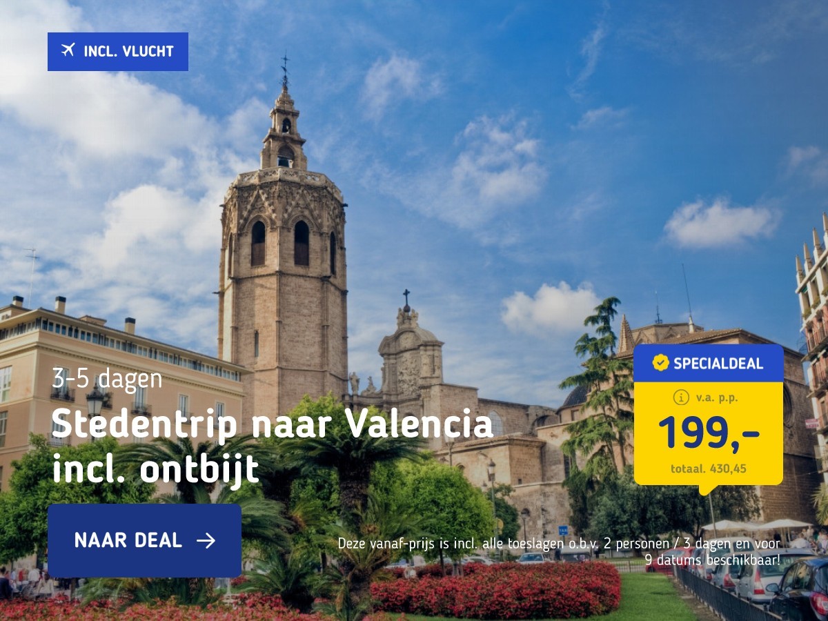 Stedentrip naar Valencia incl. ontbijt