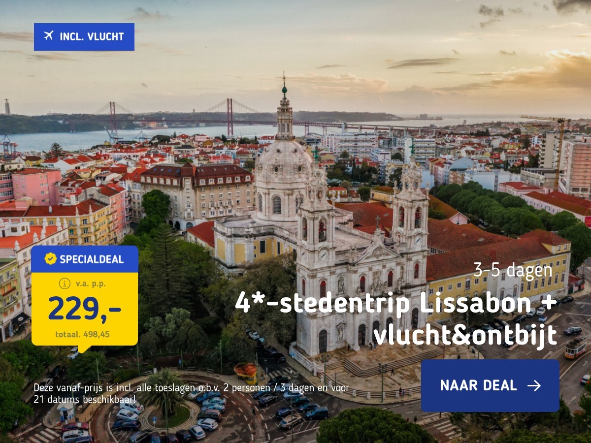 4*-stedentrip Lissabon + vlucht&ontbijt