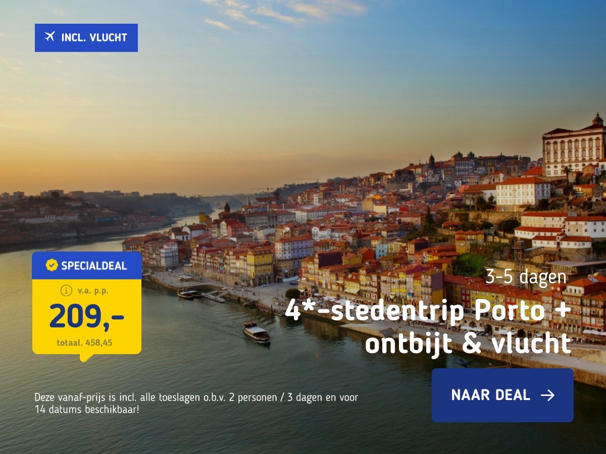 4*-stedentrip Porto + ontbijt & vlucht