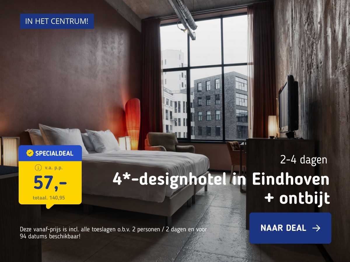 4*-designhotel in Eindhoven + ontbijt