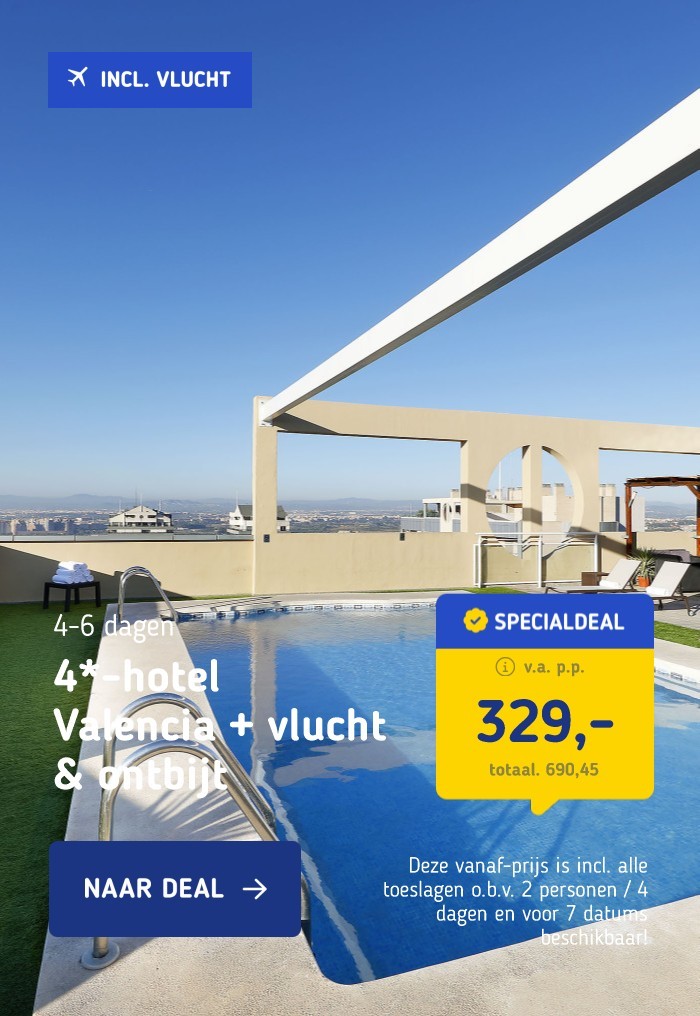 4*-hotel Valencia + vlucht & ontbijt