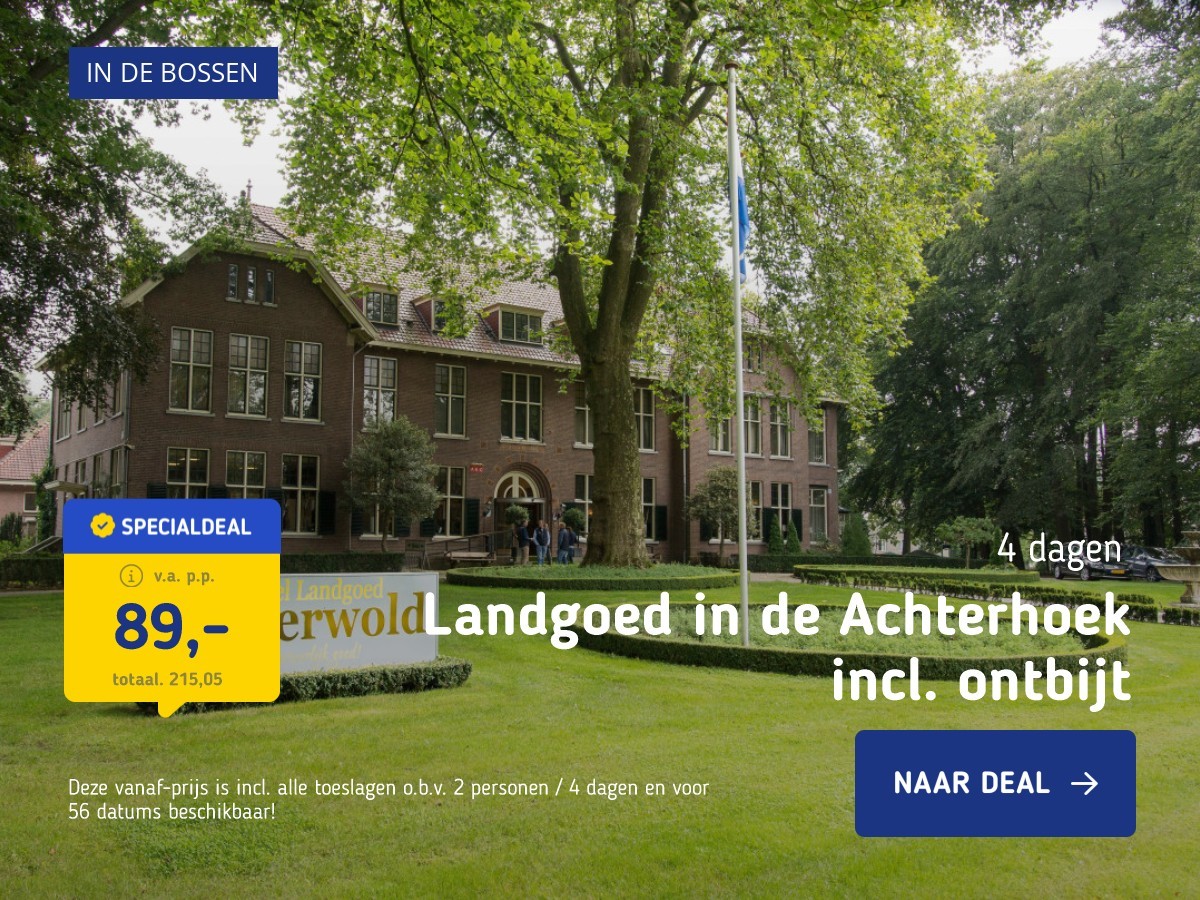 Landgoed in de Achterhoek incl. ontbijt