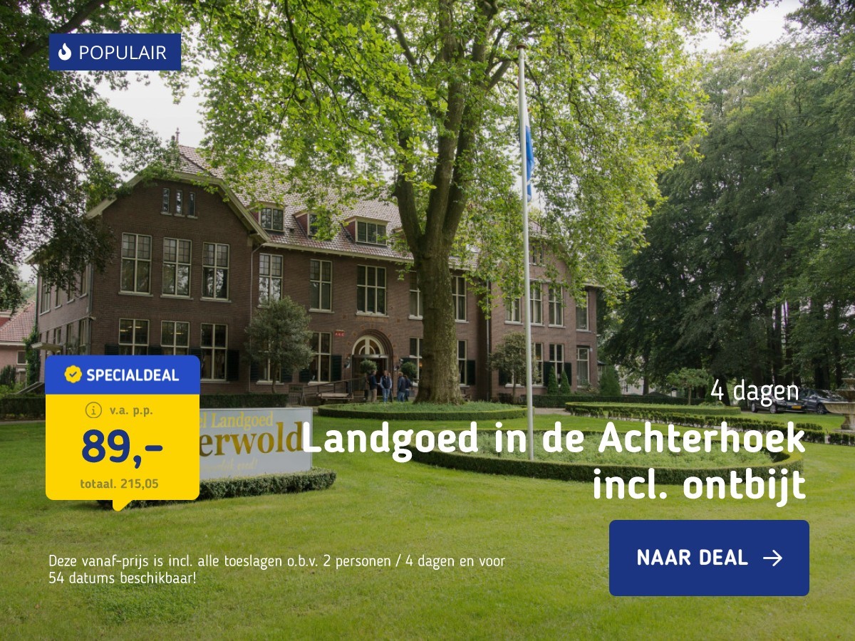 Landgoed in de Achterhoek incl. ontbijt