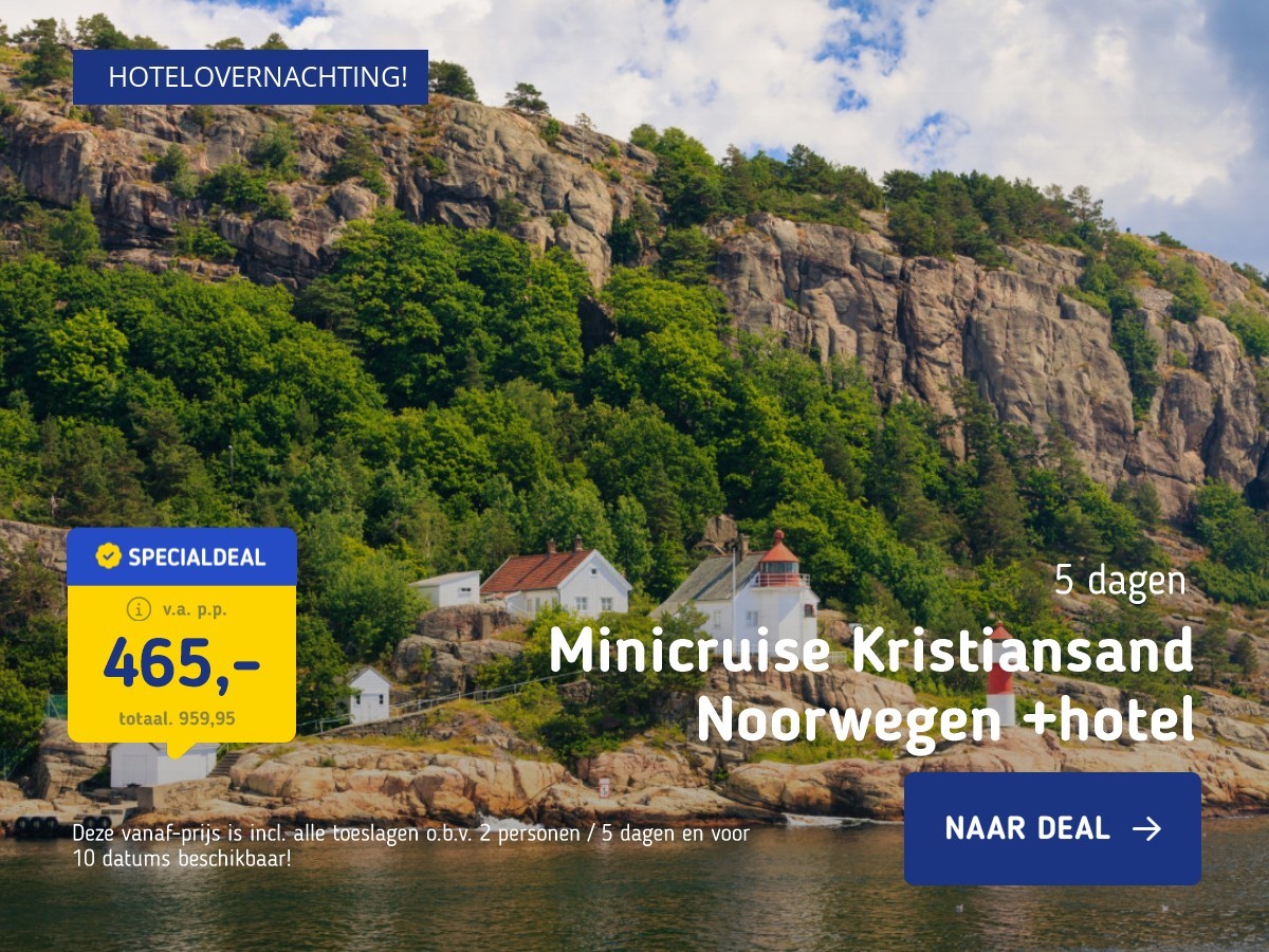 Minicruise Kristiansand Noorwegen +hotel