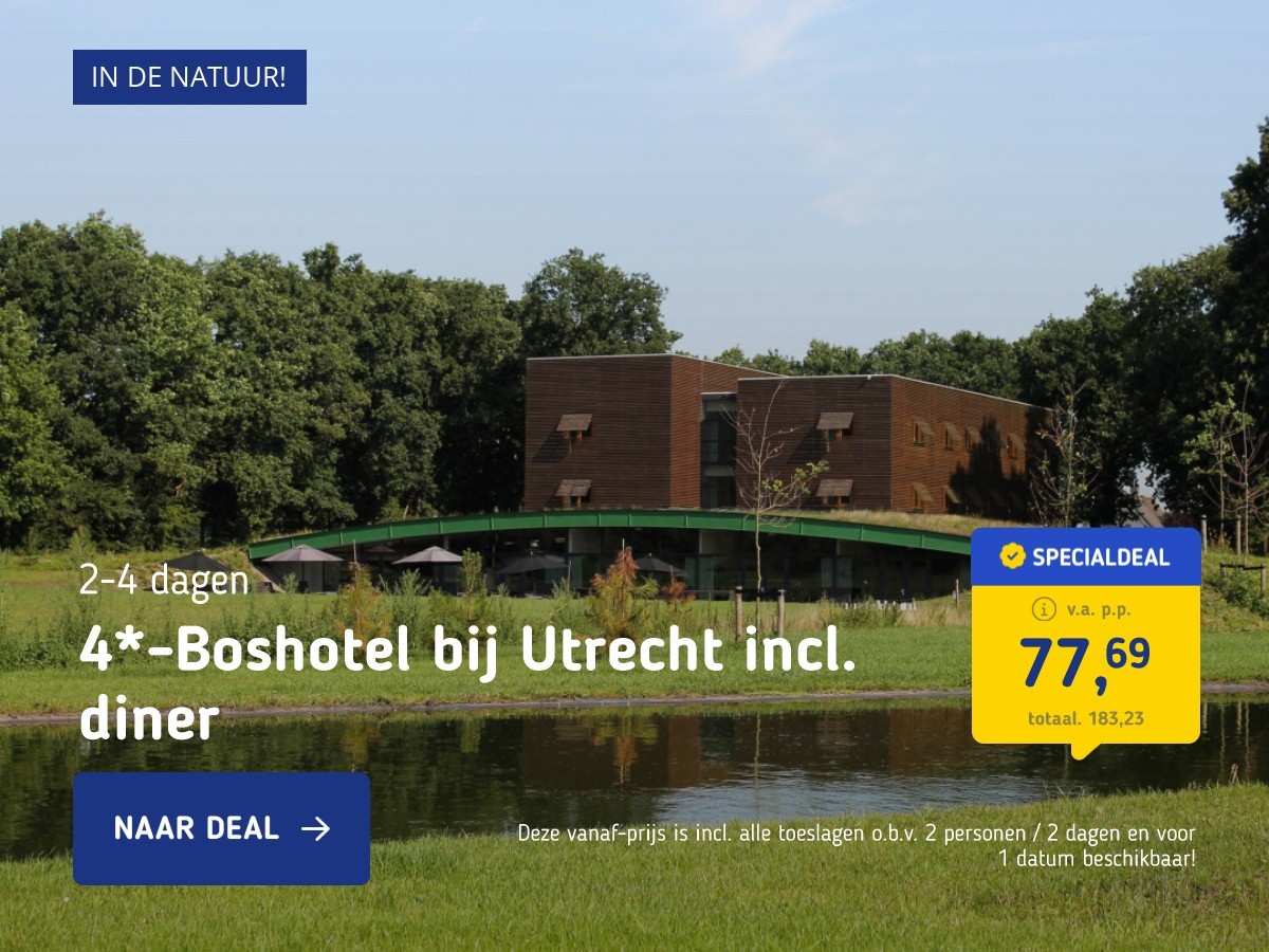 4*-Boshotel bij Utrecht incl. diner