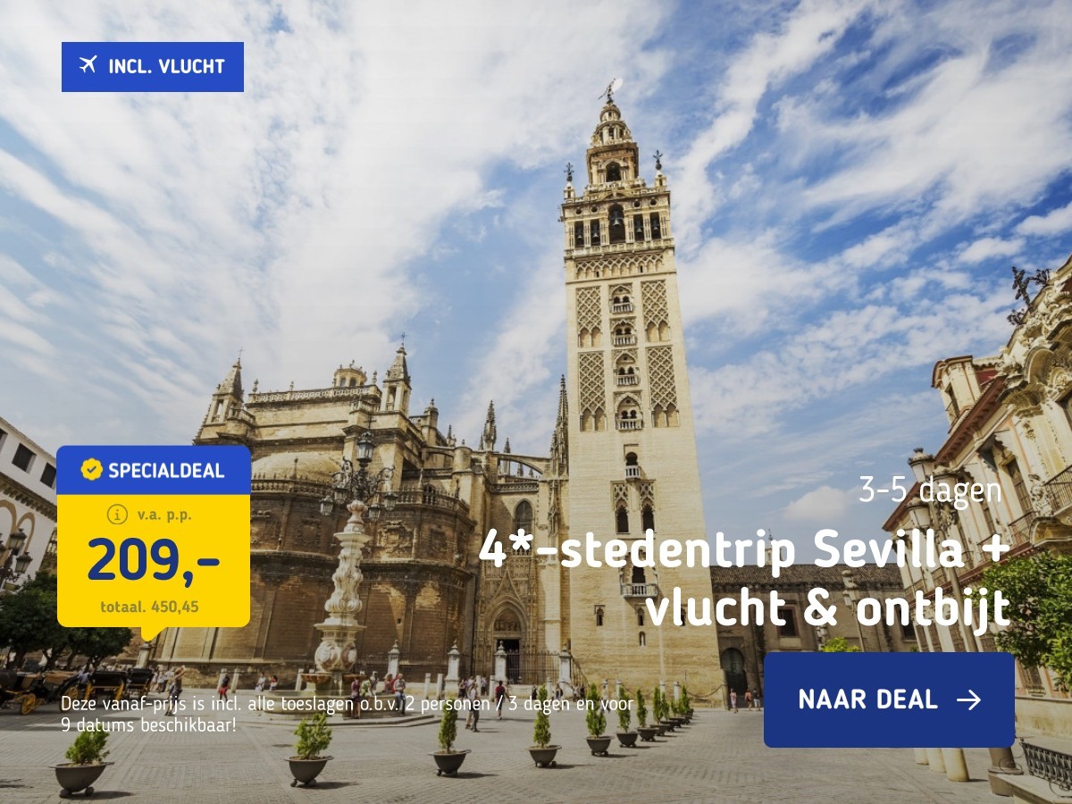 4*-stedentrip Sevilla + vlucht & ontbijt