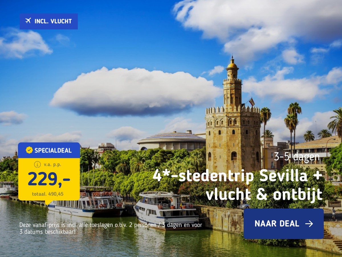 4*-stedentrip Sevilla + vlucht & ontbijt