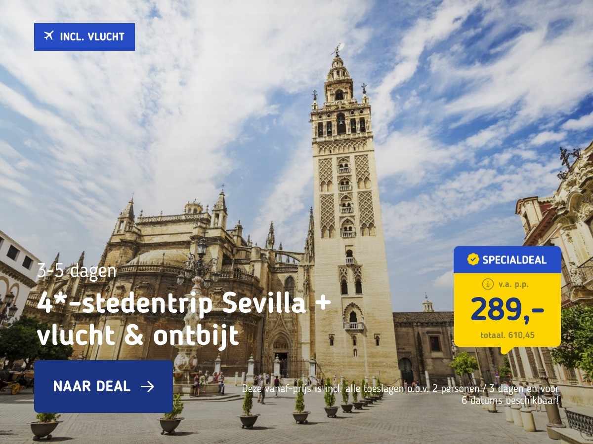 4*-stedentrip Sevilla + vlucht & ontbijt