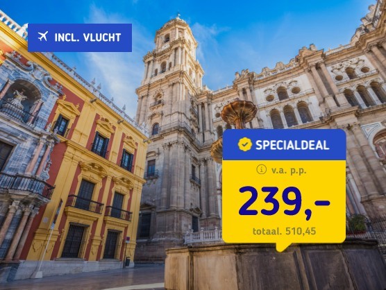 4*-Stedentrip Málaga + vlucht & ontbijt