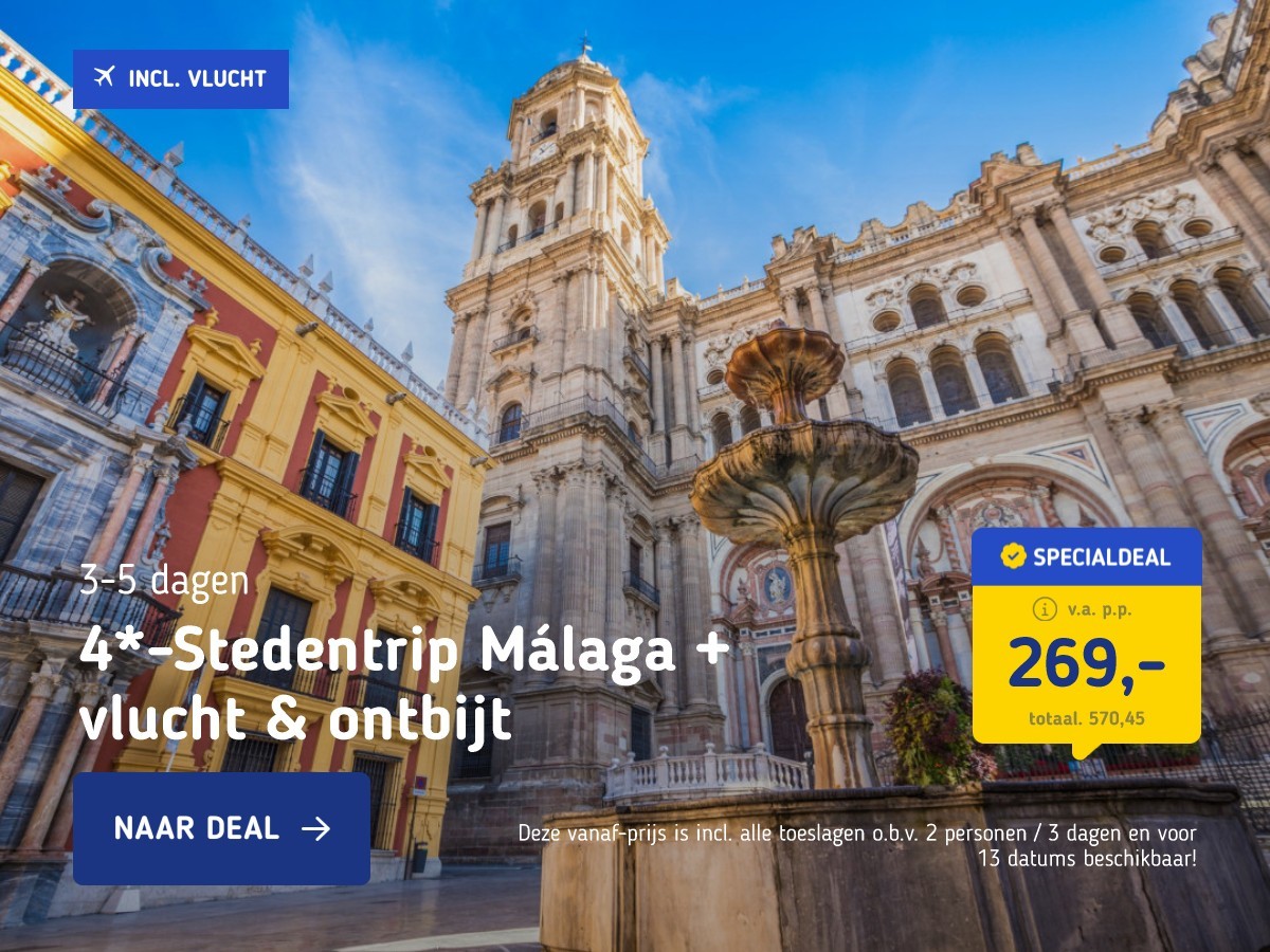 4*-Stedentrip Málaga + vlucht & ontbijt