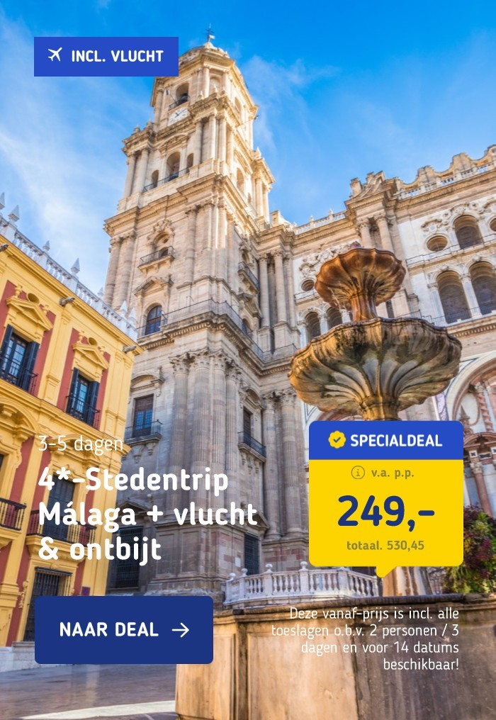 4*-Stedentrip Málaga + vlucht & ontbijt