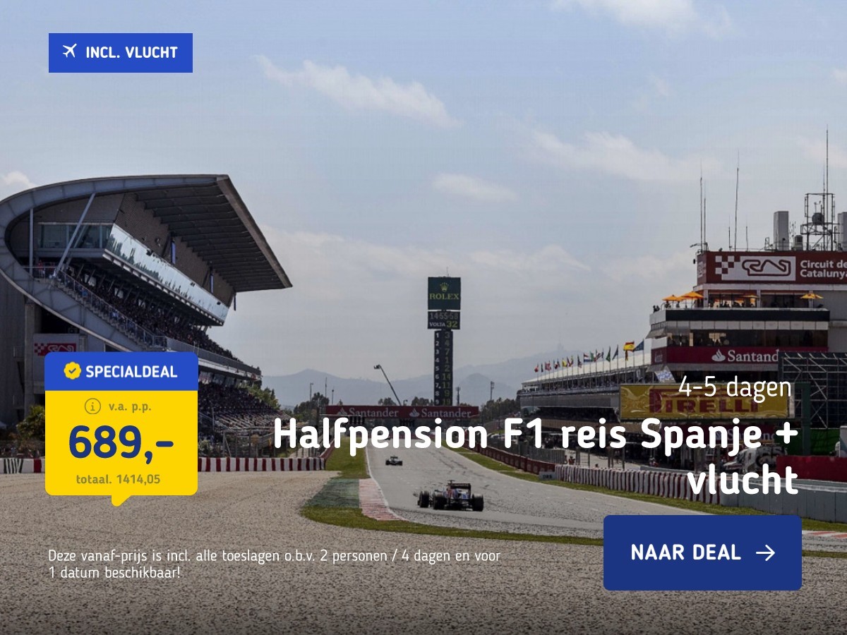 Halfpension F1 reis Spanje + vlucht