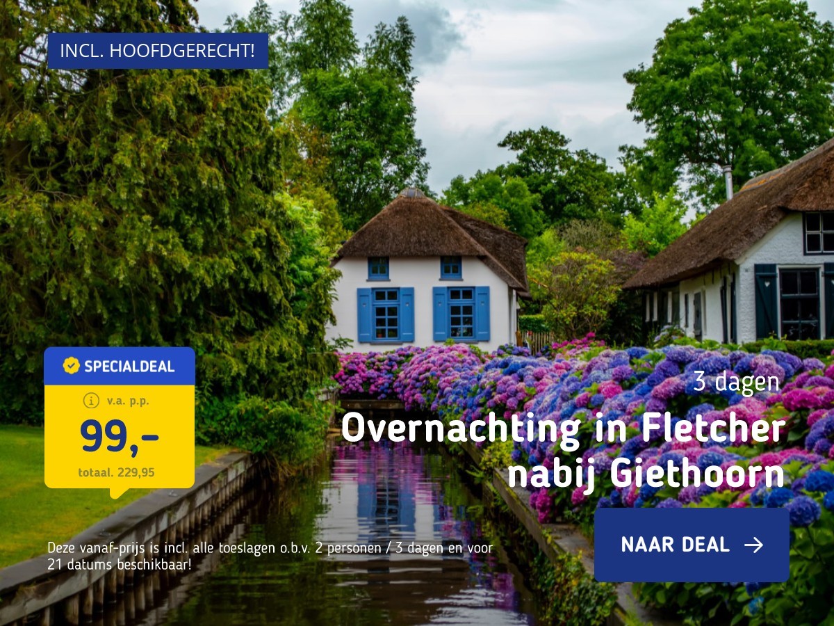 Overnachting in Fletcher nabij Giethoorn