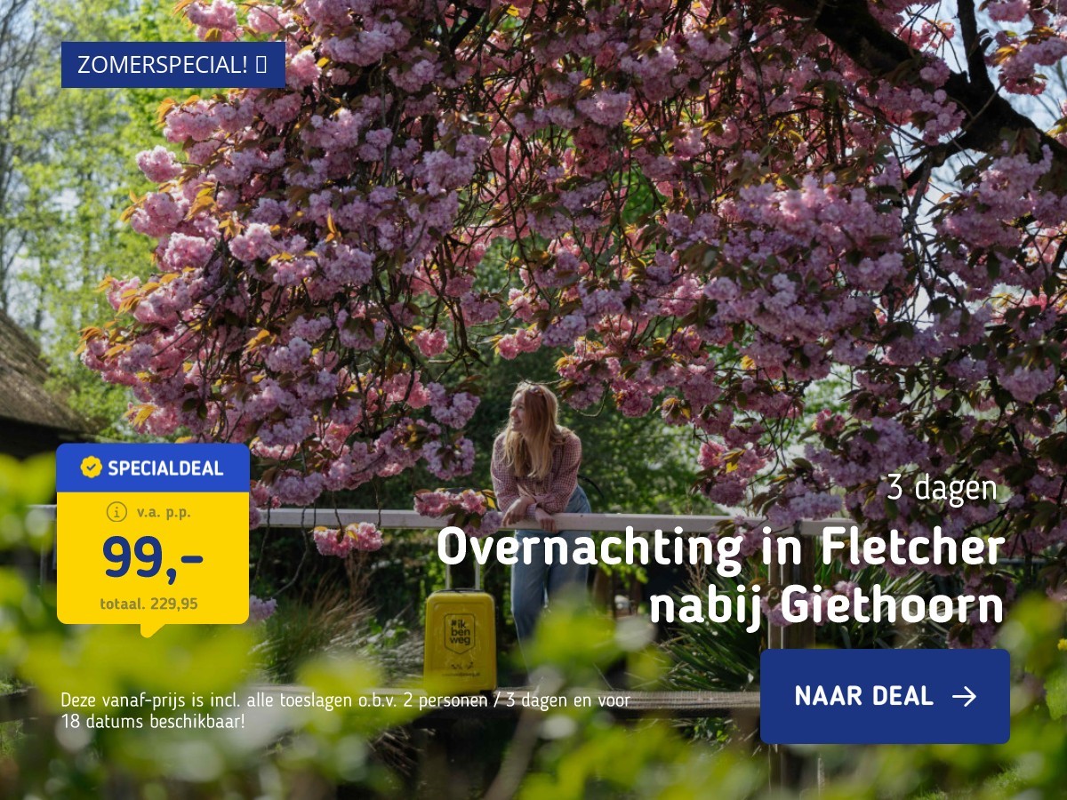 Overnachting in Fletcher nabij Giethoorn