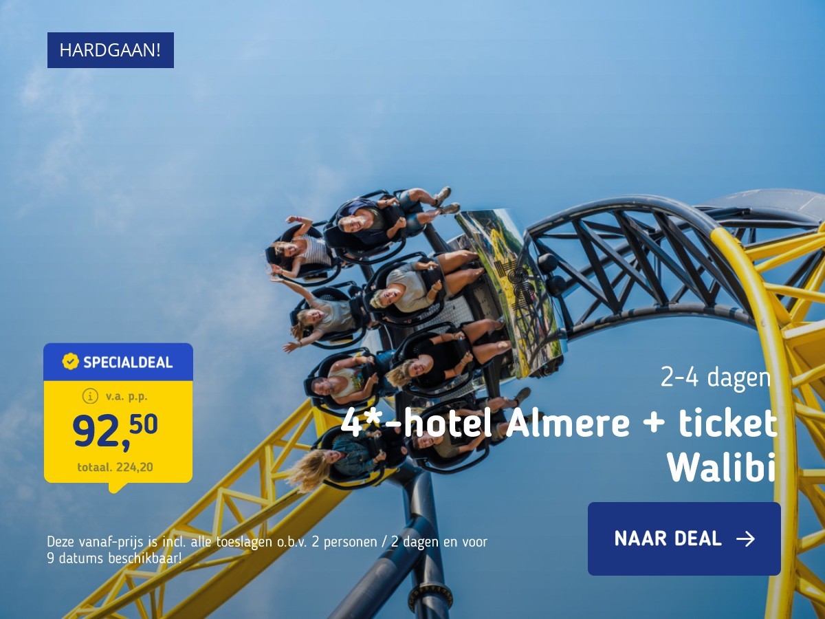 4*-hotel Almere + ticket Walibi