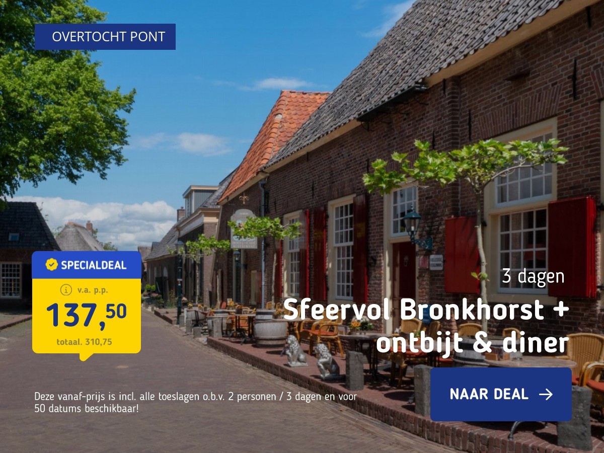 Sfeervol Bronkhorst + ontbijt & diner