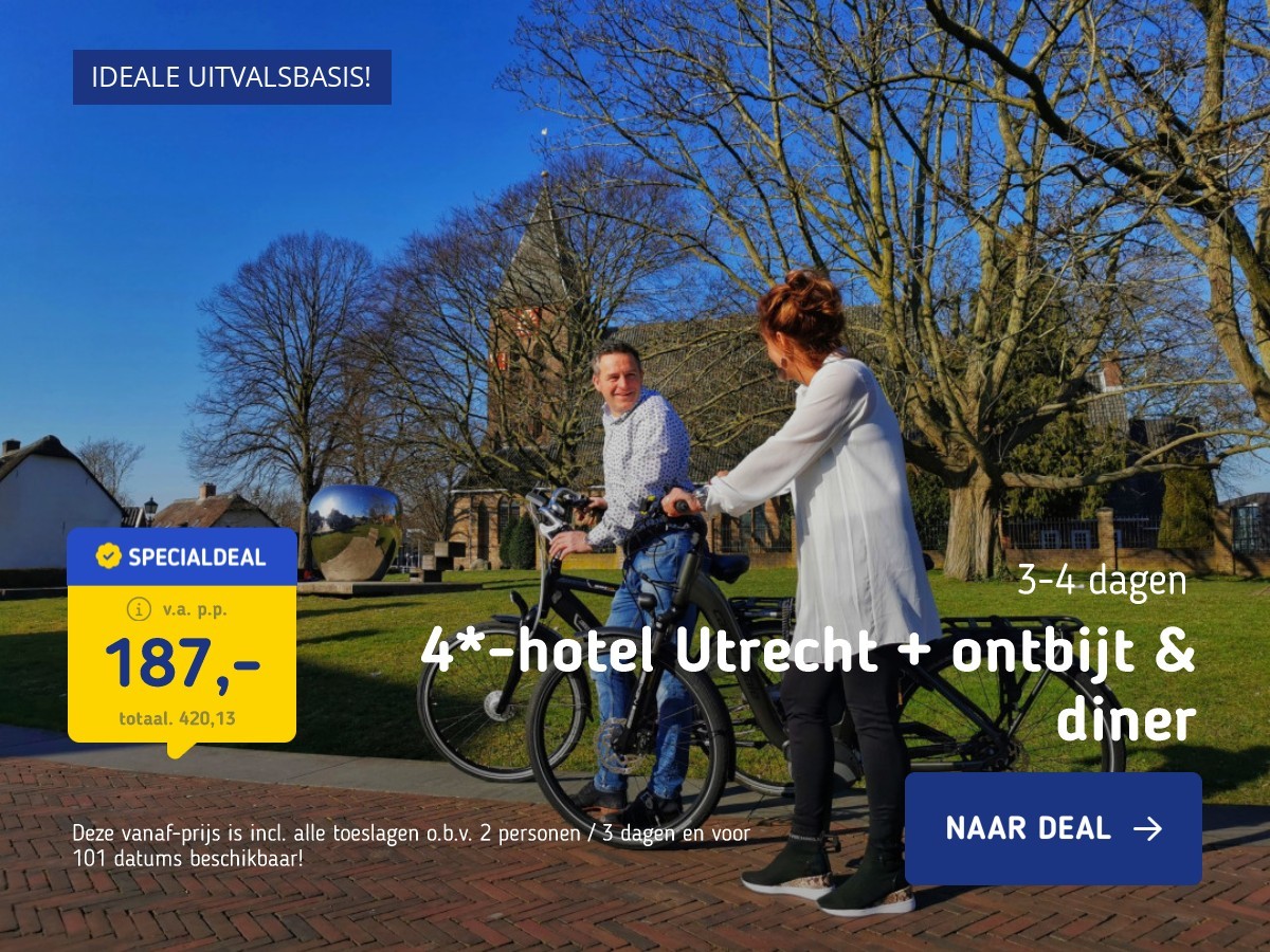 4*-hotel Utrecht + ontbijt & diner