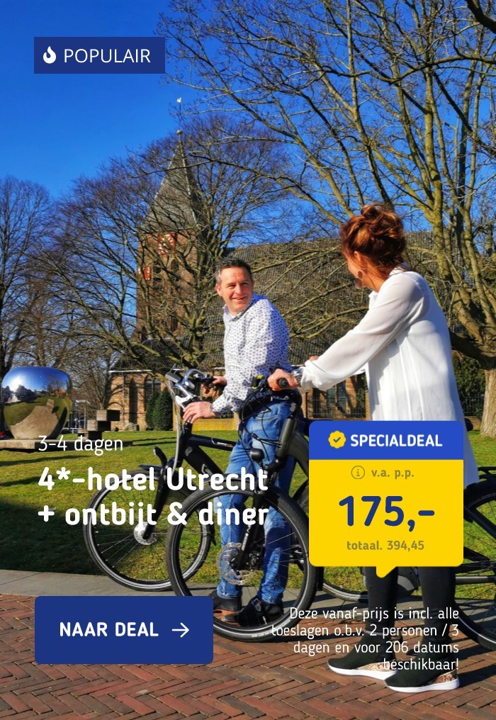 4*-hotel Utrecht + ontbijt & diner