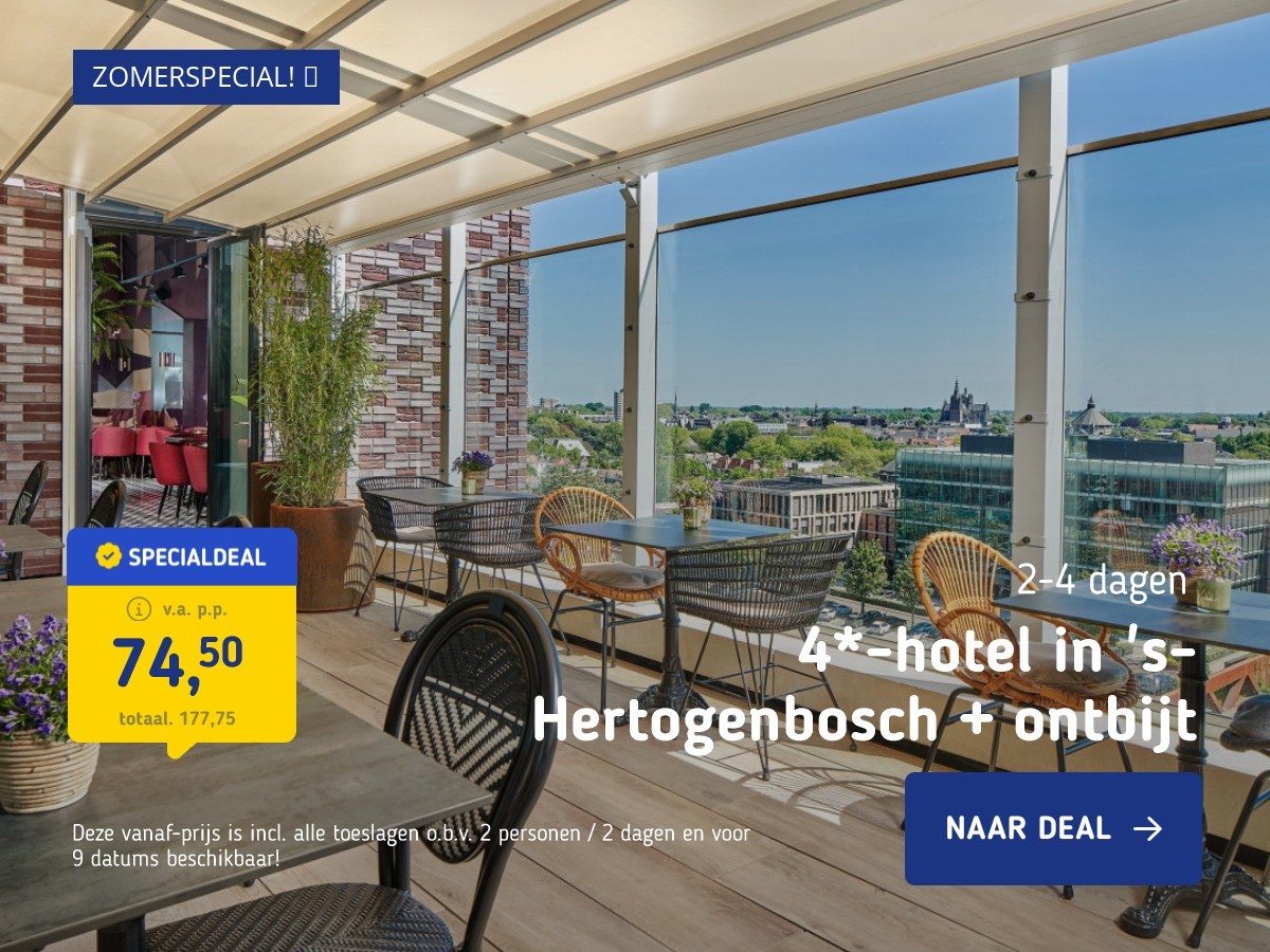 4*-hotel in 's-Hertogenbosch + ontbijt