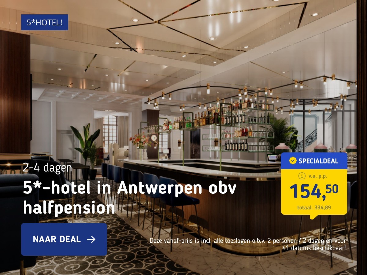 5*-hotel in Antwerpen obv halfpension