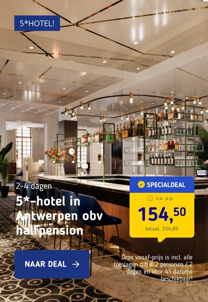 5*-hotel in Antwerpen obv halfpension