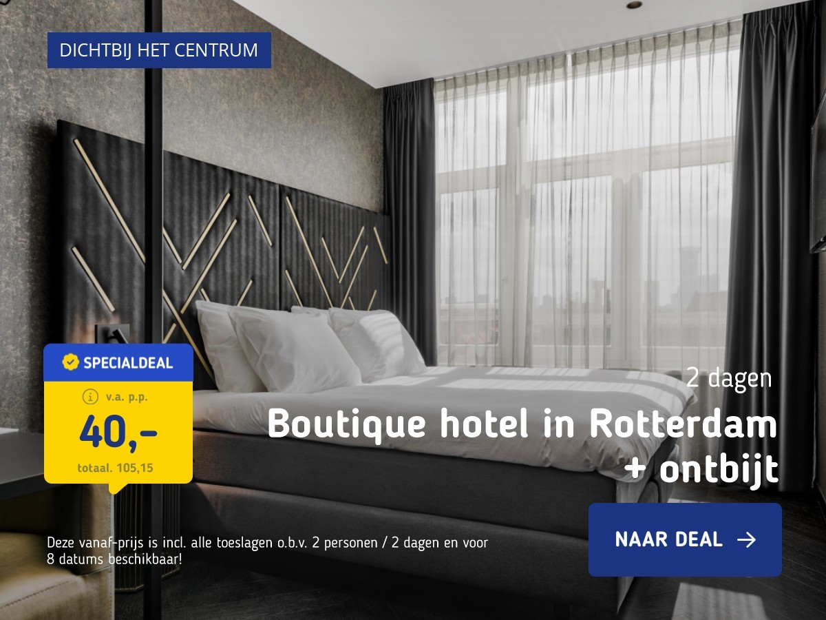 Boutique hotel in Rotterdam + ontbijt