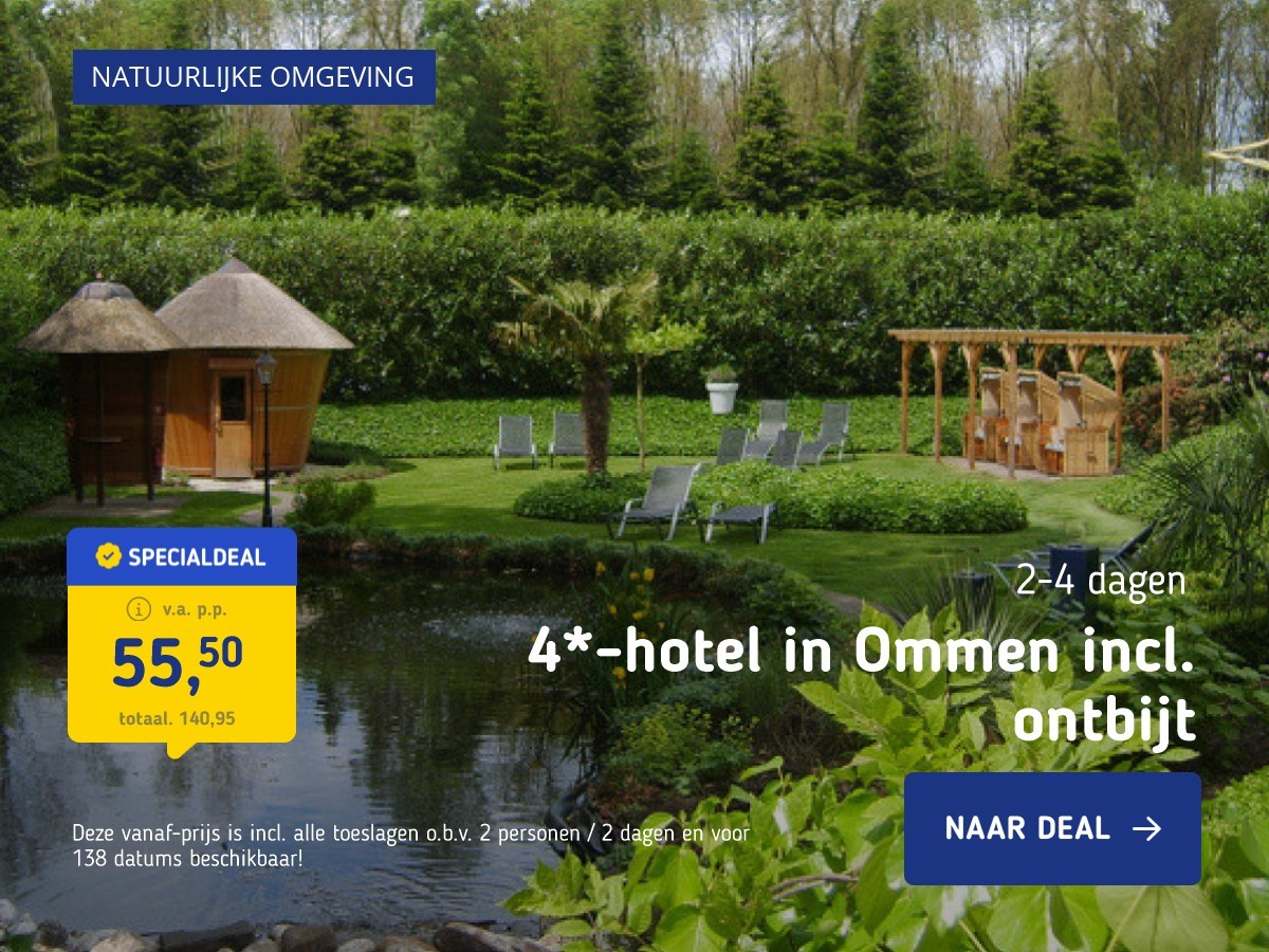 4*-hotel in Ommen incl. ontbijt