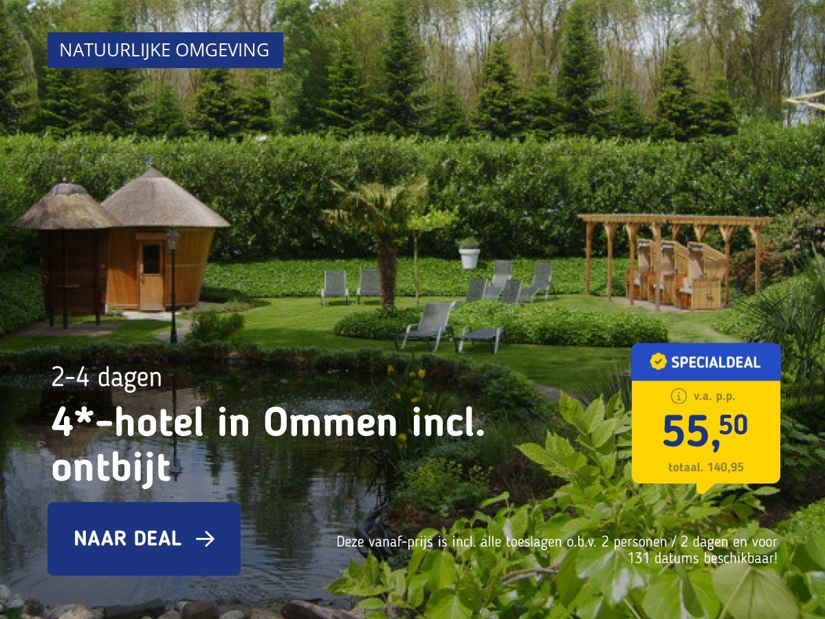 4*-hotel in Ommen incl. ontbijt