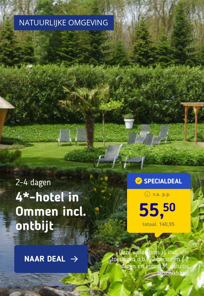 4*-hotel in Ommen incl. ontbijt