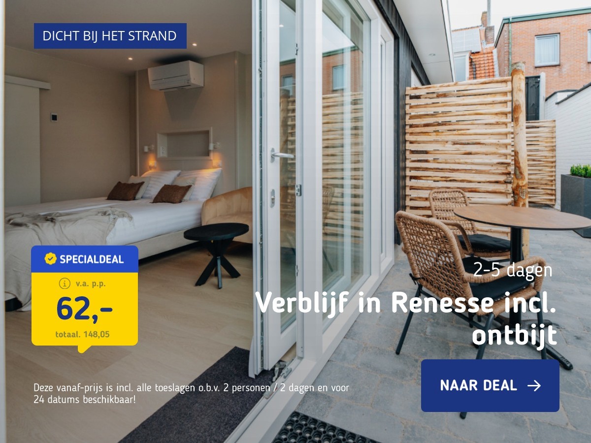 Verblijf in Renesse incl. ontbijt