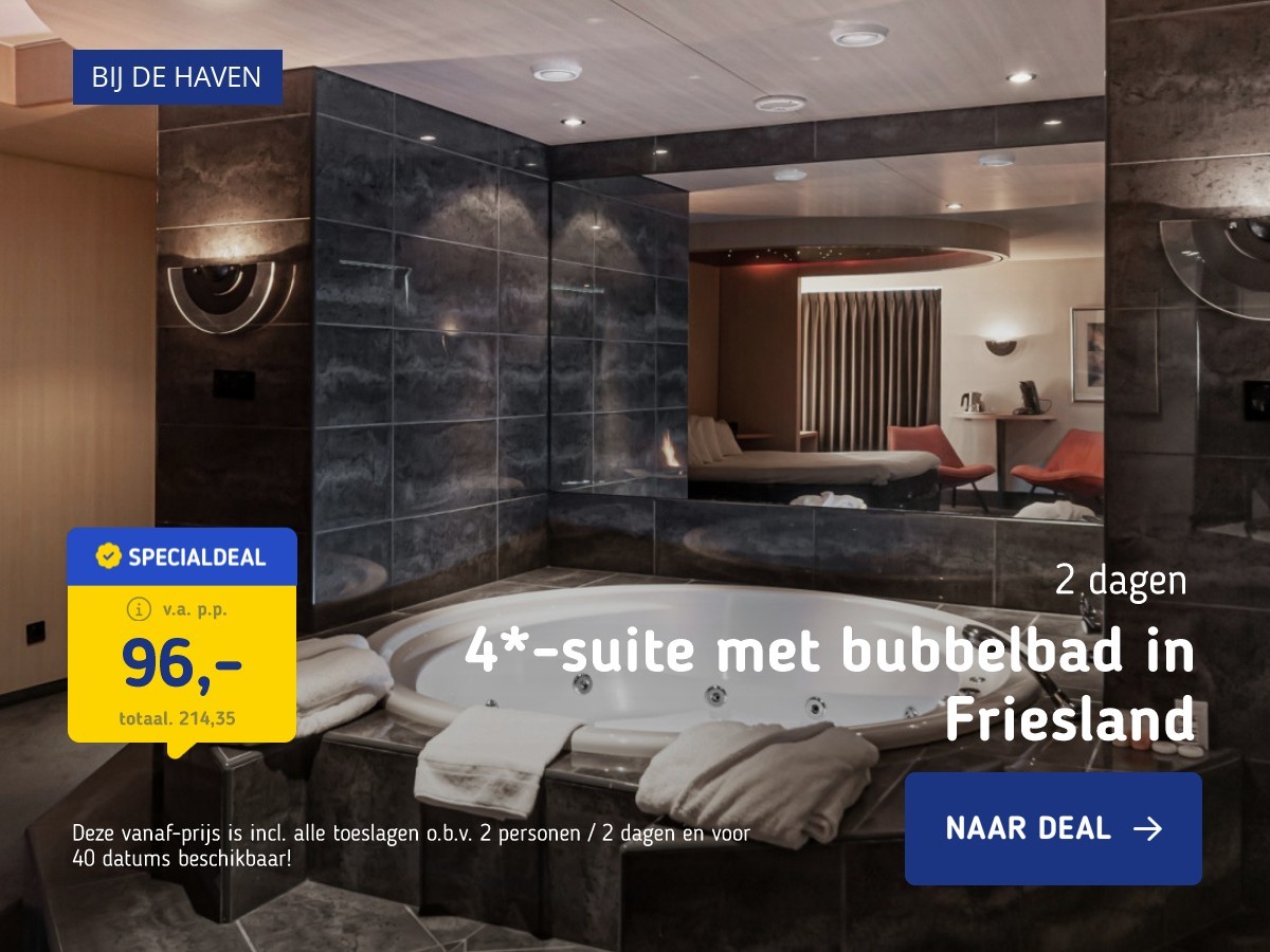 4*-suite met bubbelbad in Friesland