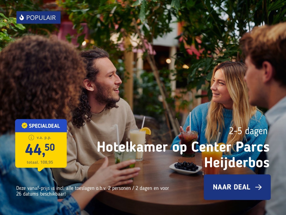 Hotelkamer op Center Parcs Heijderbos