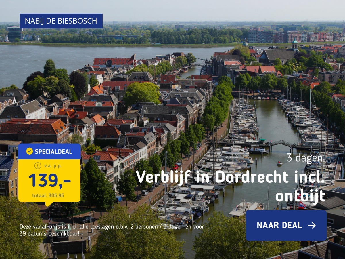 Verblijf in Dordrecht incl. ontbijt