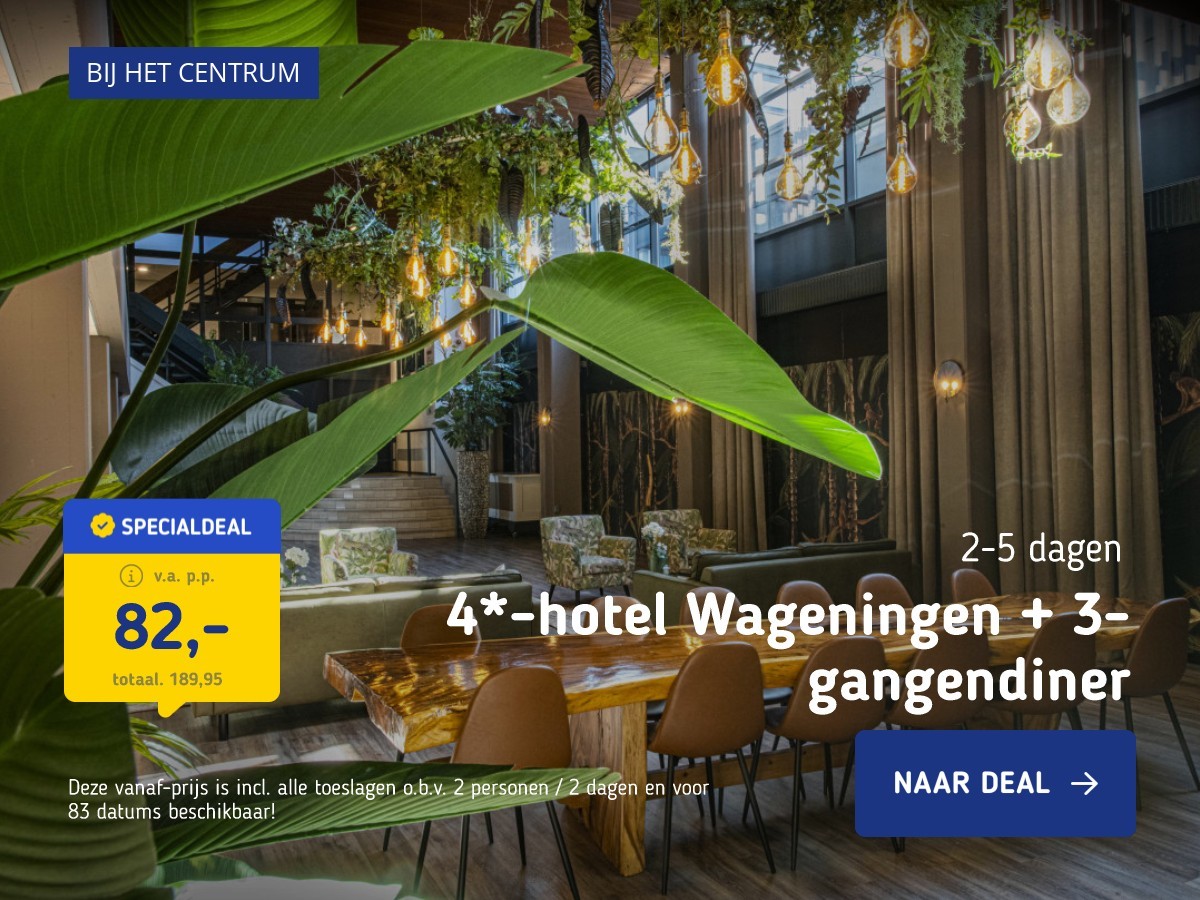 4*-hotel Wageningen + 3-gangendiner