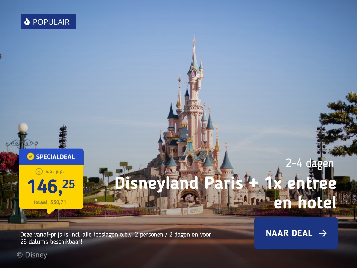 Disneyland Paris + 1x entree en hotel