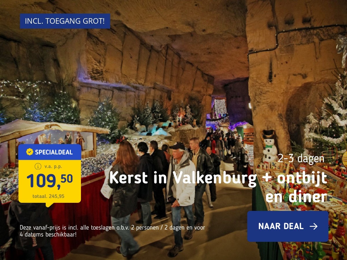 Kerst in Valkenburg + ontbijt en diner