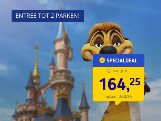 Entree tot 2 Parken van Disneyland Paris