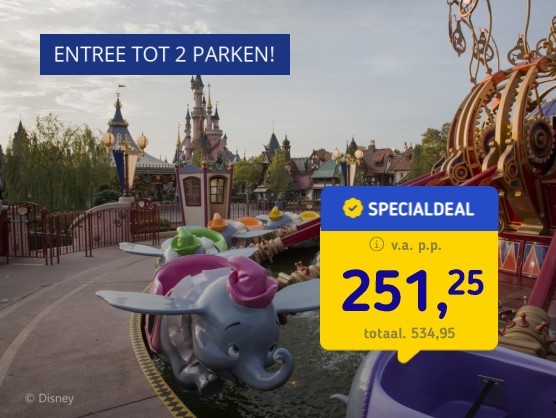 Entree tot 2 Parken van Disneyland Paris