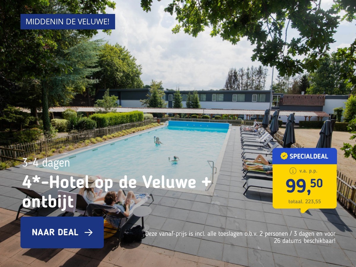 4*-Hotel op de Veluwe + ontbijt