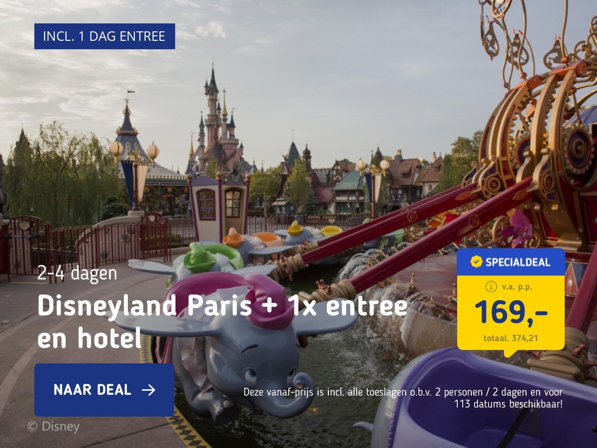 Disneyland Paris + 1x entree en hotel