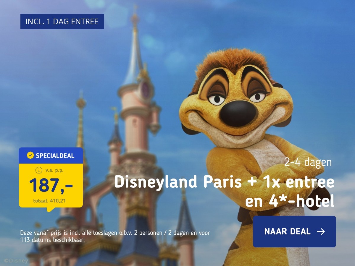 Disneyland Paris + 1x entree en 4*-hotel