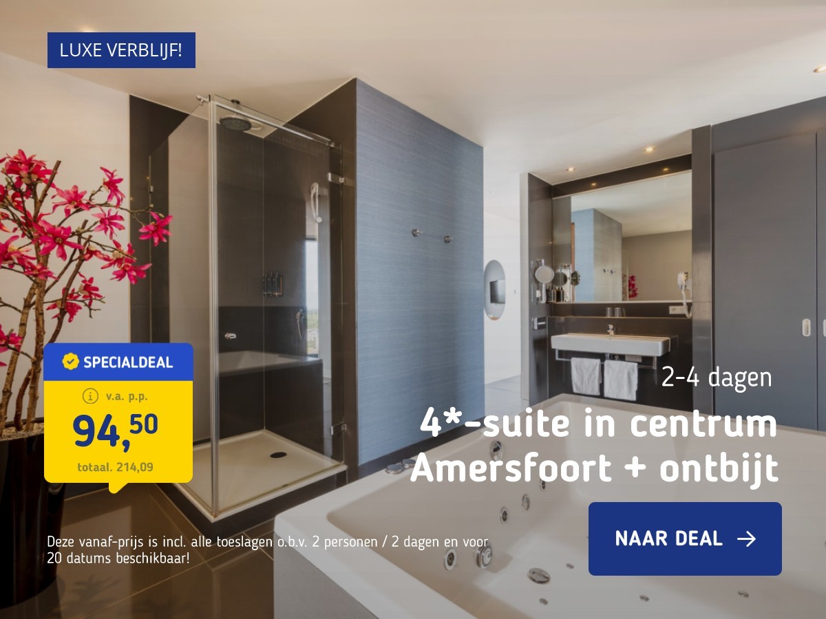 4*-suite in centrum Amersfoort + ontbijt