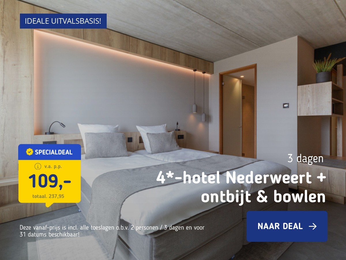 4*-hotel Nederweert + ontbijt & bowlen