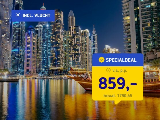 Dubai + vlucht, transfer & 5 excursies!