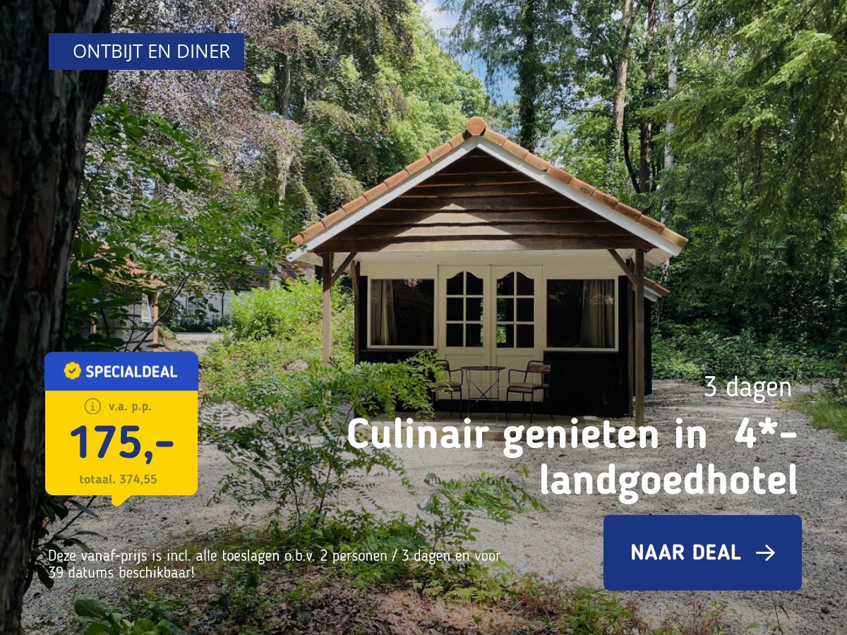 Culinair genieten in 4*-landgoedhotel