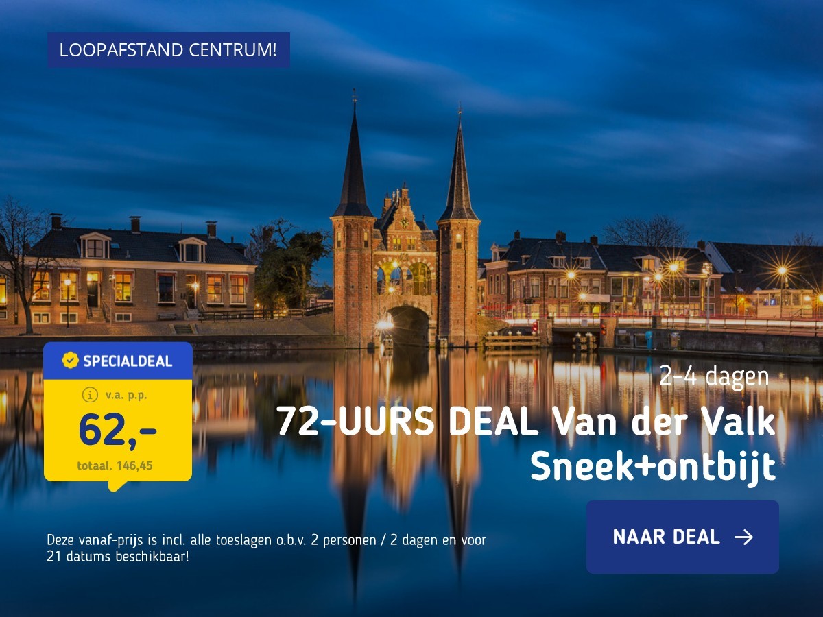 72-UURS DEAL Van der Valk Sneek+ontbijt