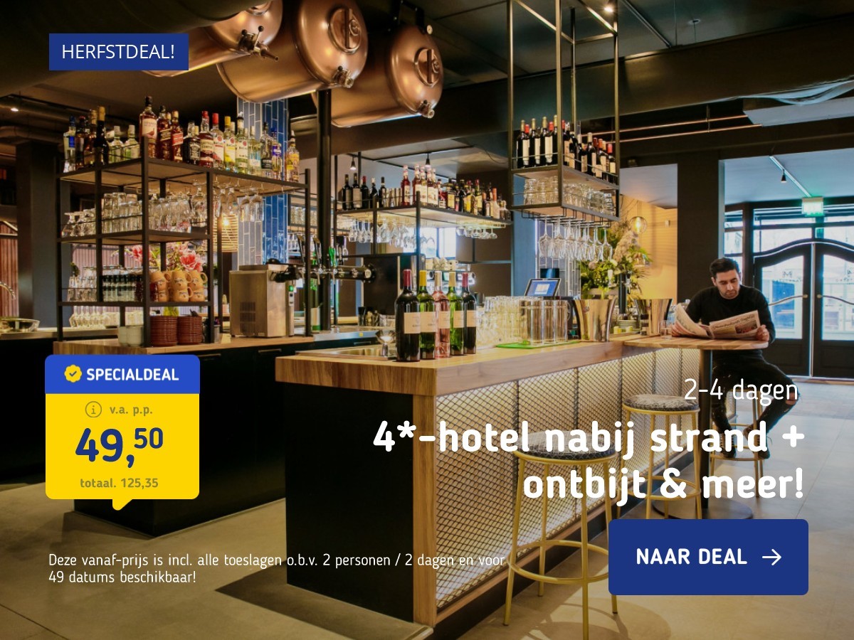 4*-hotel nabij strand + ontbijt & meer!