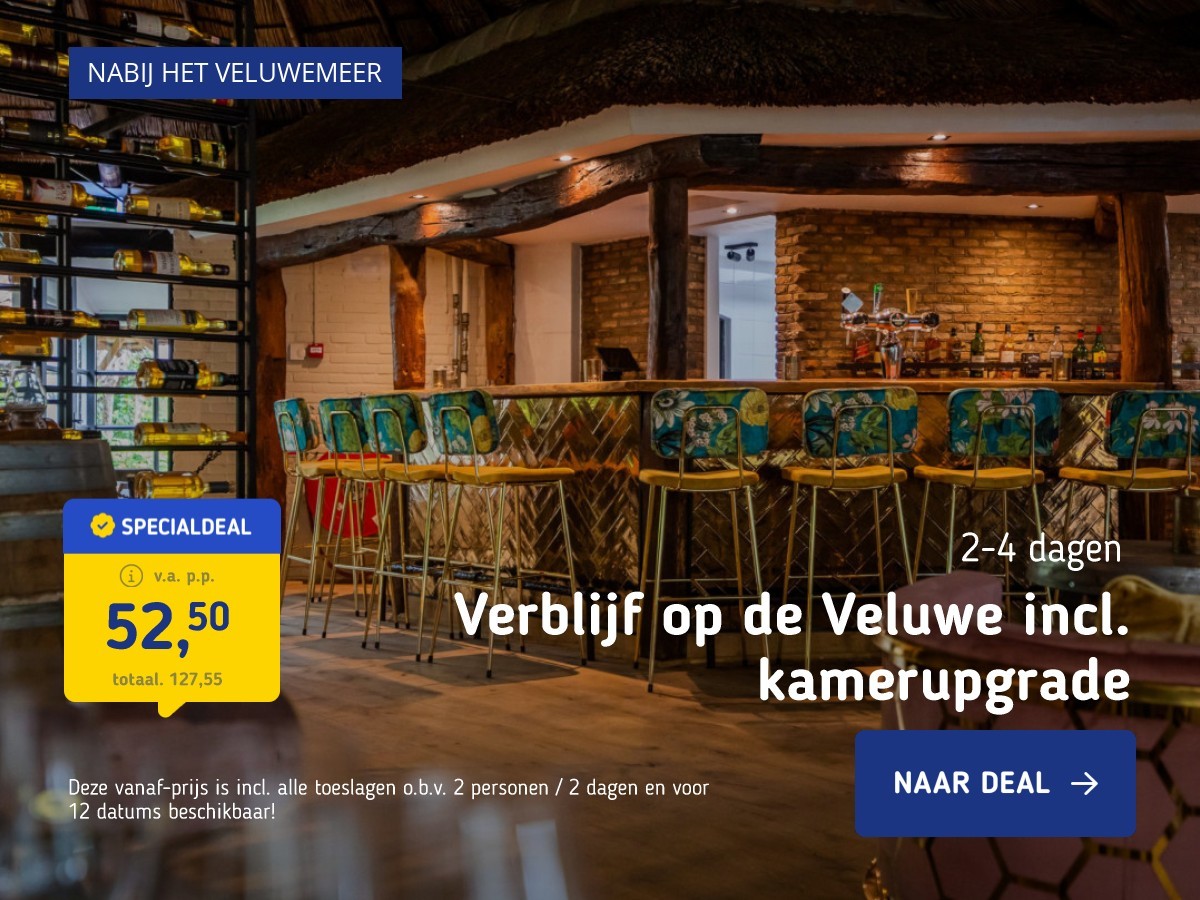 Verblijf op de Veluwe incl. kamerupgrade