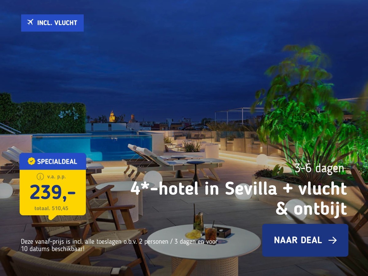 4*-hotel in Sevilla + vlucht & ontbijt