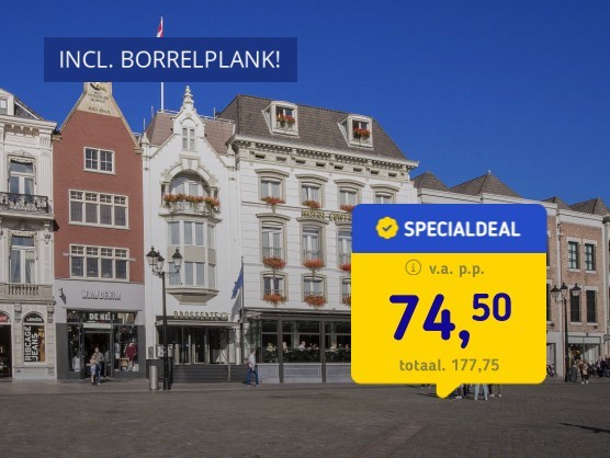 4*-hotel hartje Den Bosch + borrelplank